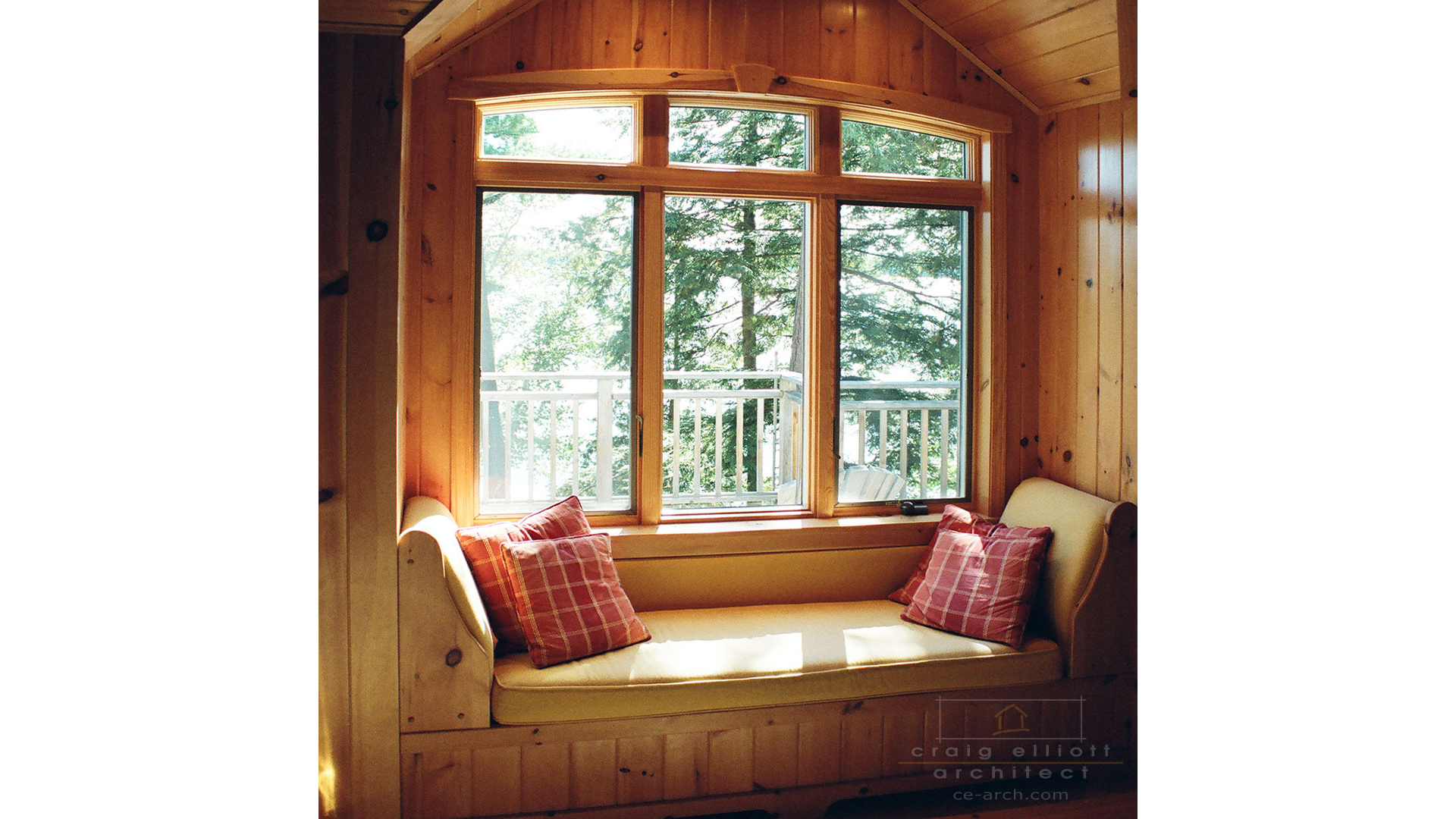 architect designed cottage - lake muskoka cottage - window seat