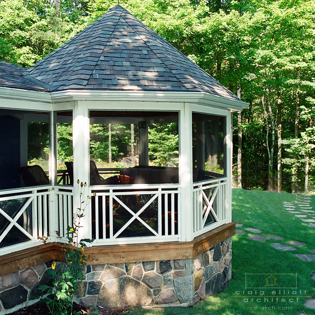 architect designed cottage addition - lake muskoka - new screened porch