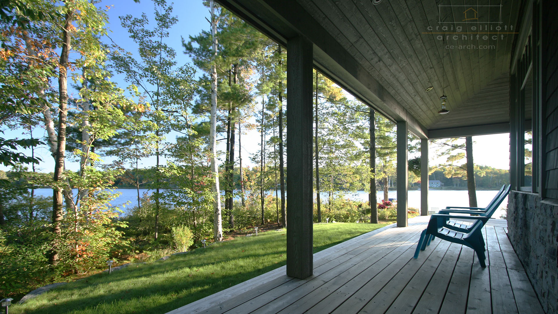 architect designed lakefront home - muskoka - porch